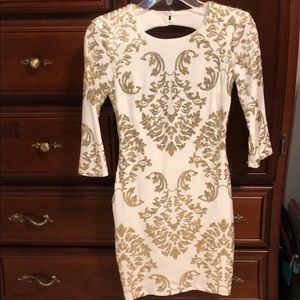 White and Gold Formal Dress